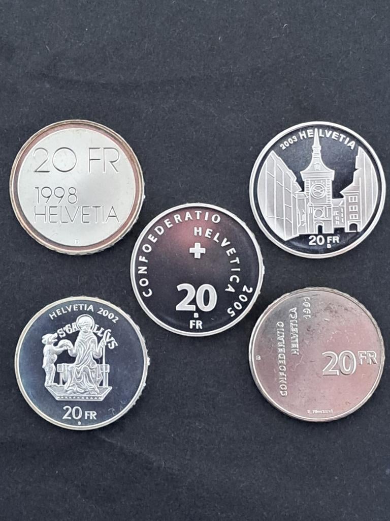 Zwitserland Helvetia - 5 keer 20 frank, Postzegels en Munten, Munten | Europa | Niet-Euromunten, Ophalen of Verzenden, Overige landen