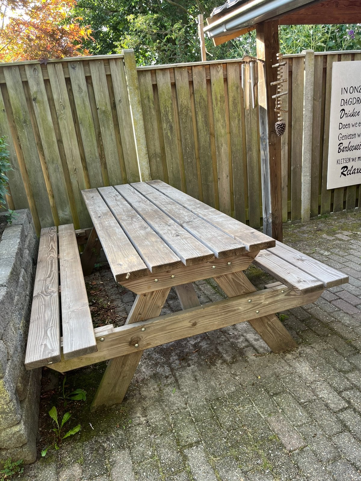 Picknick tafel, Tuin en Terras, Picknicktafels, Ophalen, Gebruikt, Rechthoekig, Hout