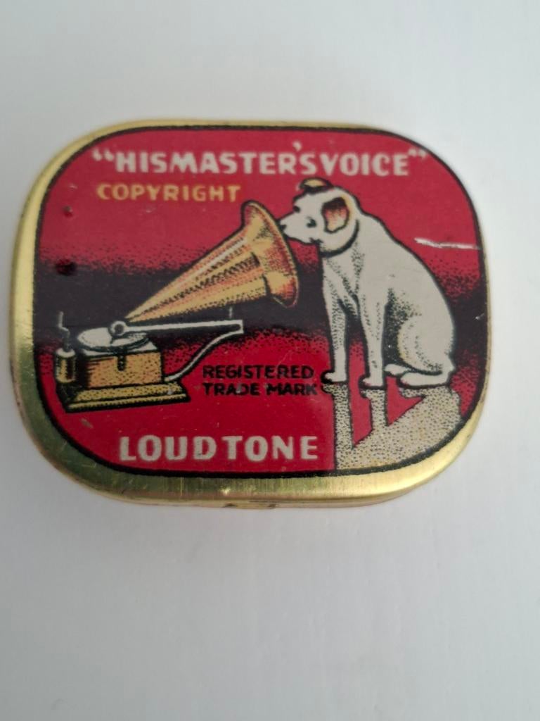 Vintage His Master's Voice Loud Tone blikje, Ophalen of Verzenden