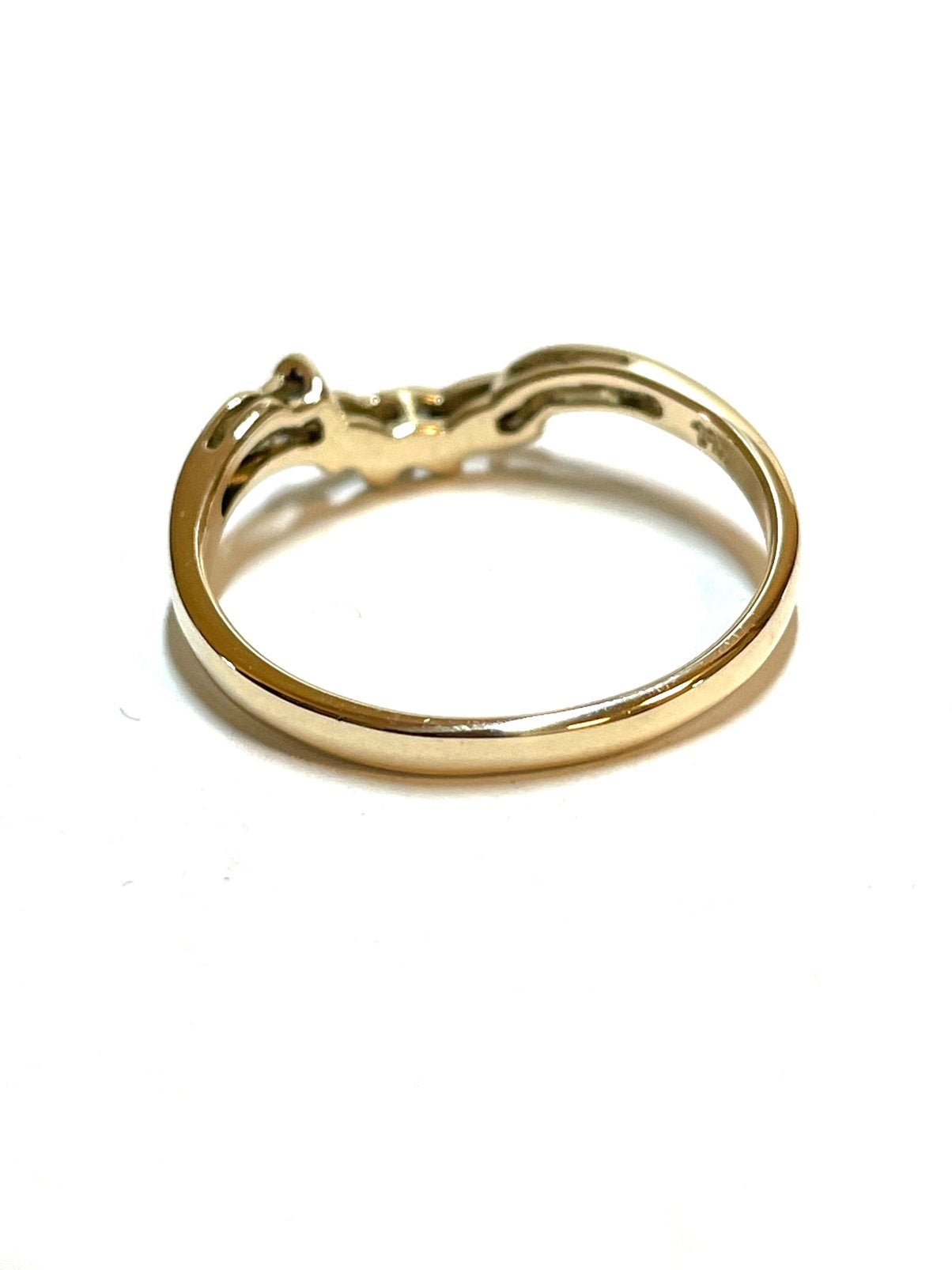 14k gouden ring met diamanten, 18 tot 19, -, -, Ophalen of Verzenden