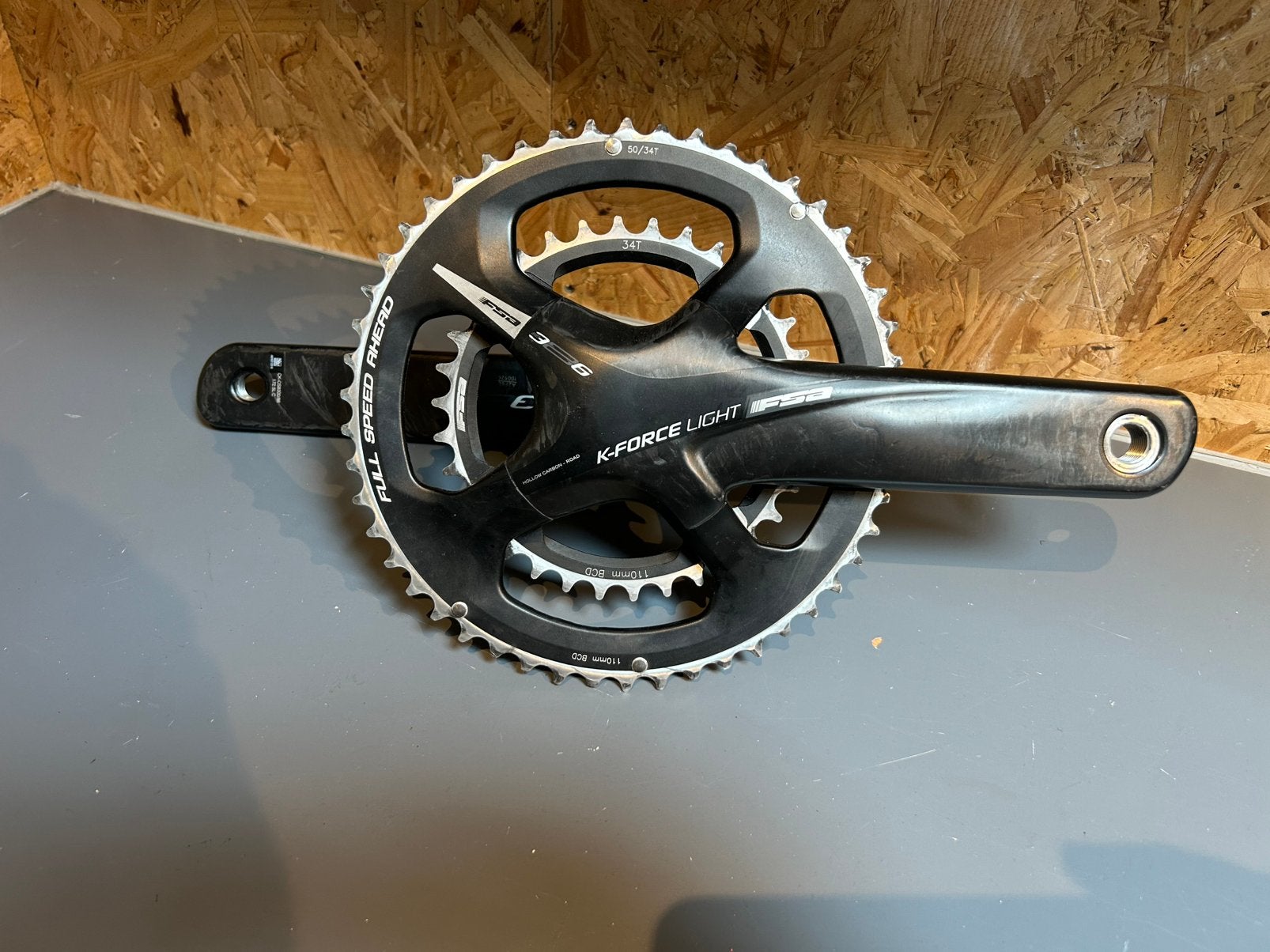 Fsa K-force light 386 carbon crankstel, Crankstel of Pedalen, Gebruikt, Ophalen of Verzenden, Mountainbike