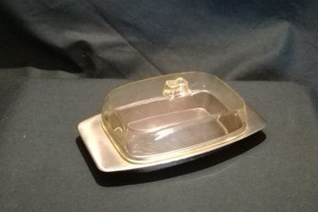 Vintage Blue Band Botervloot RVS met kunststof deksel, Ophalen of Verzenden