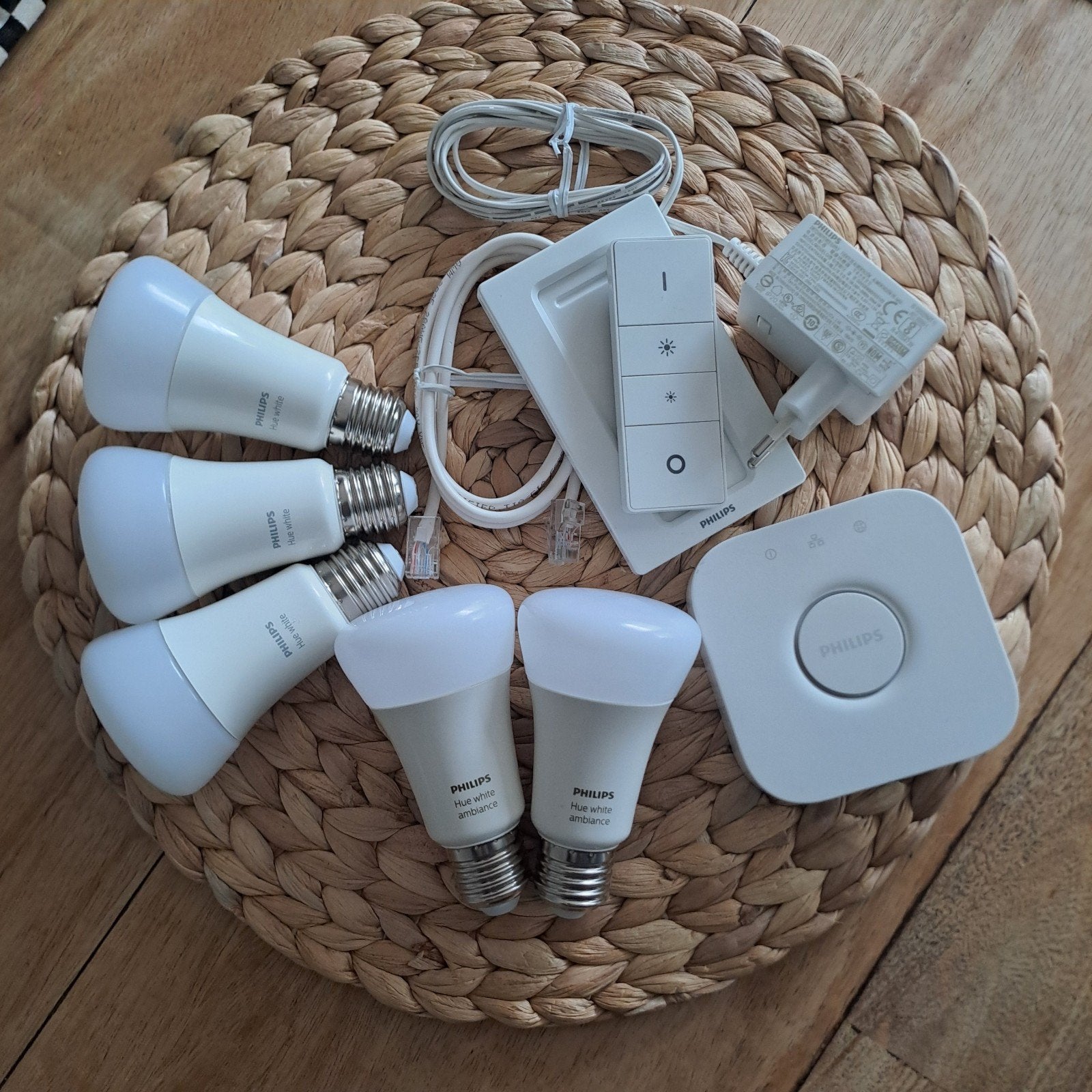 Philips Hue starterset compleet 5 lampen, Ophalen of Verzenden, E27 (groot), Led-lamp