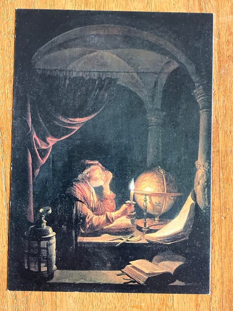 Gerrit Dou - Geleerde met Globus, Verzamelen, Ansichtkaarten | Themakaarten, Ongelopen, 1980 tot heden, Ambachten of Beroep, Ophalen of Verzenden