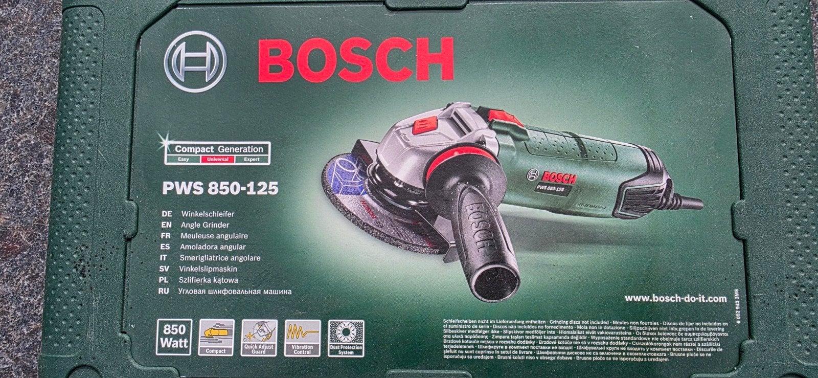 Bosch Haakse Slijper Universalgrind 850-125, Doe-het-zelf en Verbouw, Gereedschap | Slijpmachines, Ophalen of Verzenden, Zo goed als nieuw