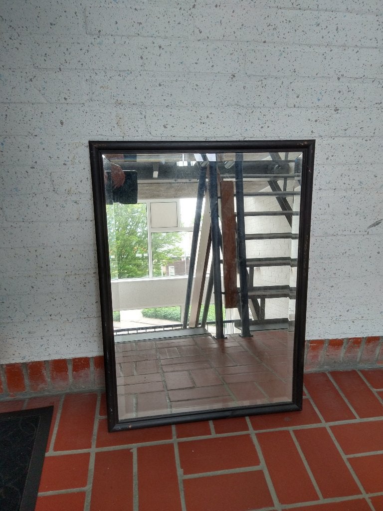 Grote vintage spiegel, Ophalen, Gebruikt, Minder dan 100 cm, Rechthoekig