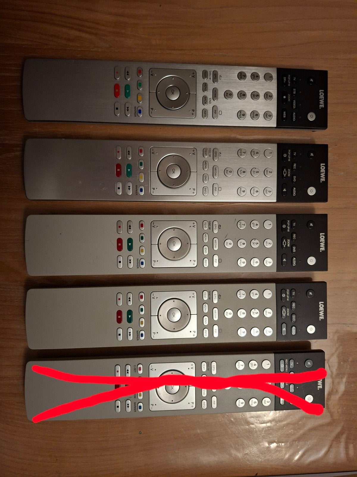 Loewe afstandsbedieningen (4 stuks), Gebruikt, Origineel, Met display, Tv