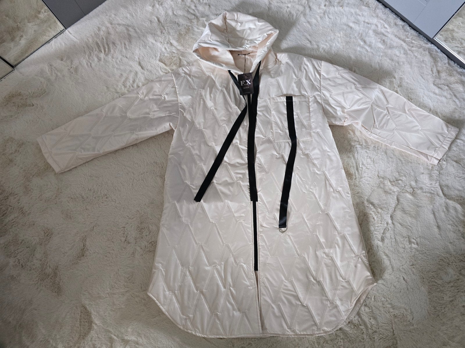 Prachtige tussen/regen crème jas FX Moda Italy - Origineel, Verzenden, Zo goed als nieuw, Maat 46/48 (XL) of groter, Beige