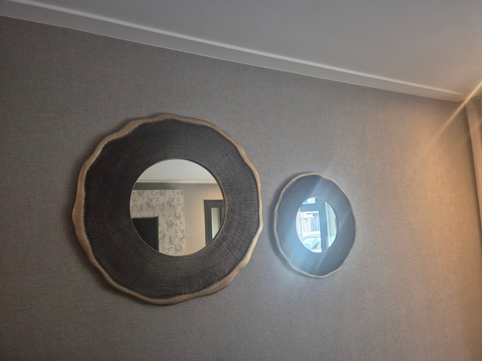 PTMD Spiegels - Set van 2 (90 cm en 60 cm), Rond, Ophalen of Verzenden, Zo goed als nieuw, 75 tot 100 cm