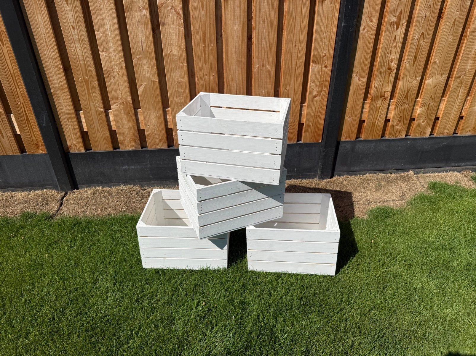 4 witten houten opbergkistjes, Ophalen, Minder dan 35 cm, Zo goed als nieuw, Minder dan 40 cm