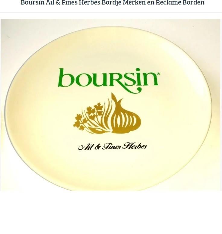 Boursin Ail & Fines Herbes Bordje Merken en Reclame Borden, Ophalen of Verzenden, Reclamebord