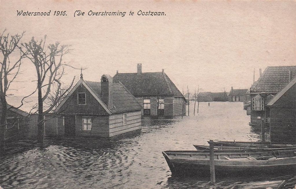 703-458-033 Watersnood 1916 De Overstroming te Oostzaan, Verzenden, Voor 1920, Noord-Holland