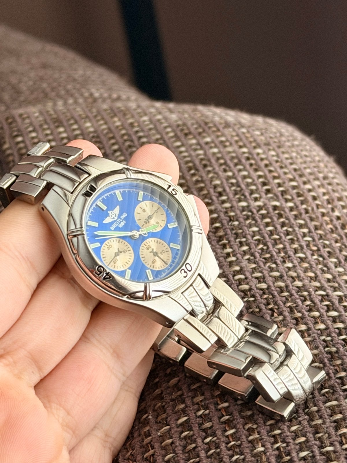 Breitling horloge - Schadevrij uit opa's verzameling, Ophalen of Verzenden, Staal, Polshorloge, Breitling