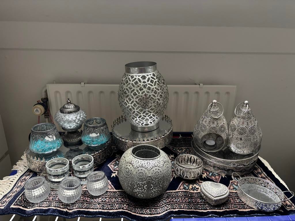 Arabische accessoires zilver, Gebruikt, Ophalen of Verzenden, Metaal, Grijs