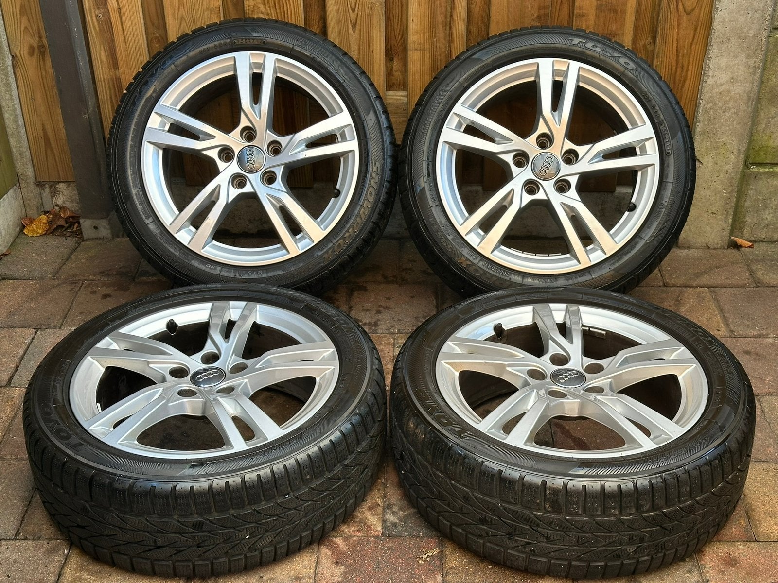 Originele 17 inch 5x112 Audi A3 Velgen & Banden set, Gebruikt, Banden en Velgen, 17 inch, Personenwagen