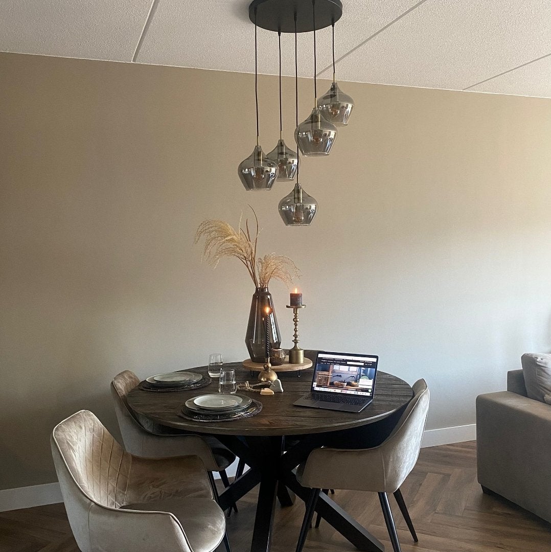 Hanglamp 5L Light & Living, Huis en Inrichting, Ophalen, Zo goed als nieuw, Glas, E27 (groot)