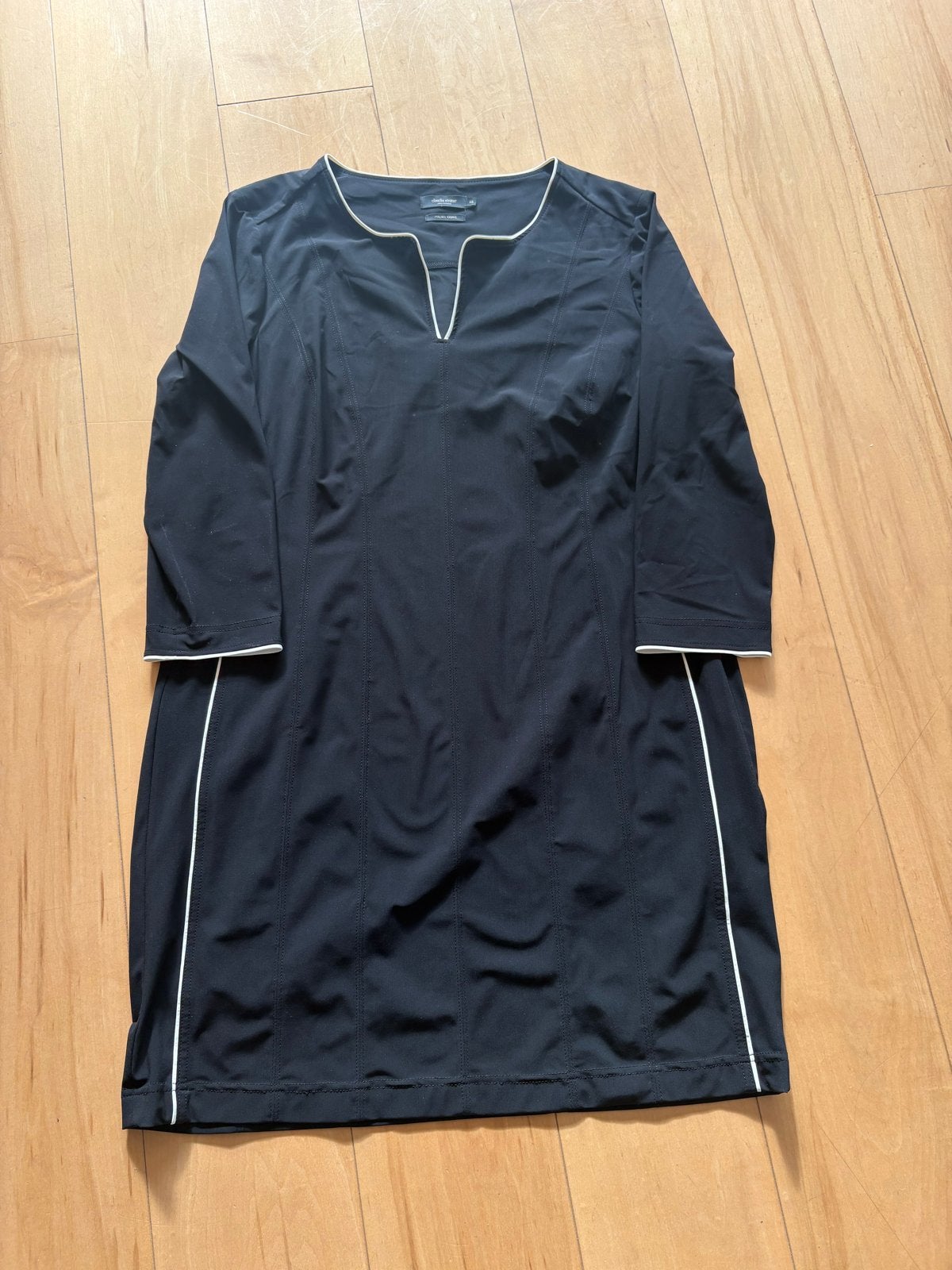 Claudia Sträter jurk maat 46, zwart met witte bies NIEUW, Zwart, Maat 46/48 (XL) of groter, Ophalen of Verzenden, Zo goed als nieuw