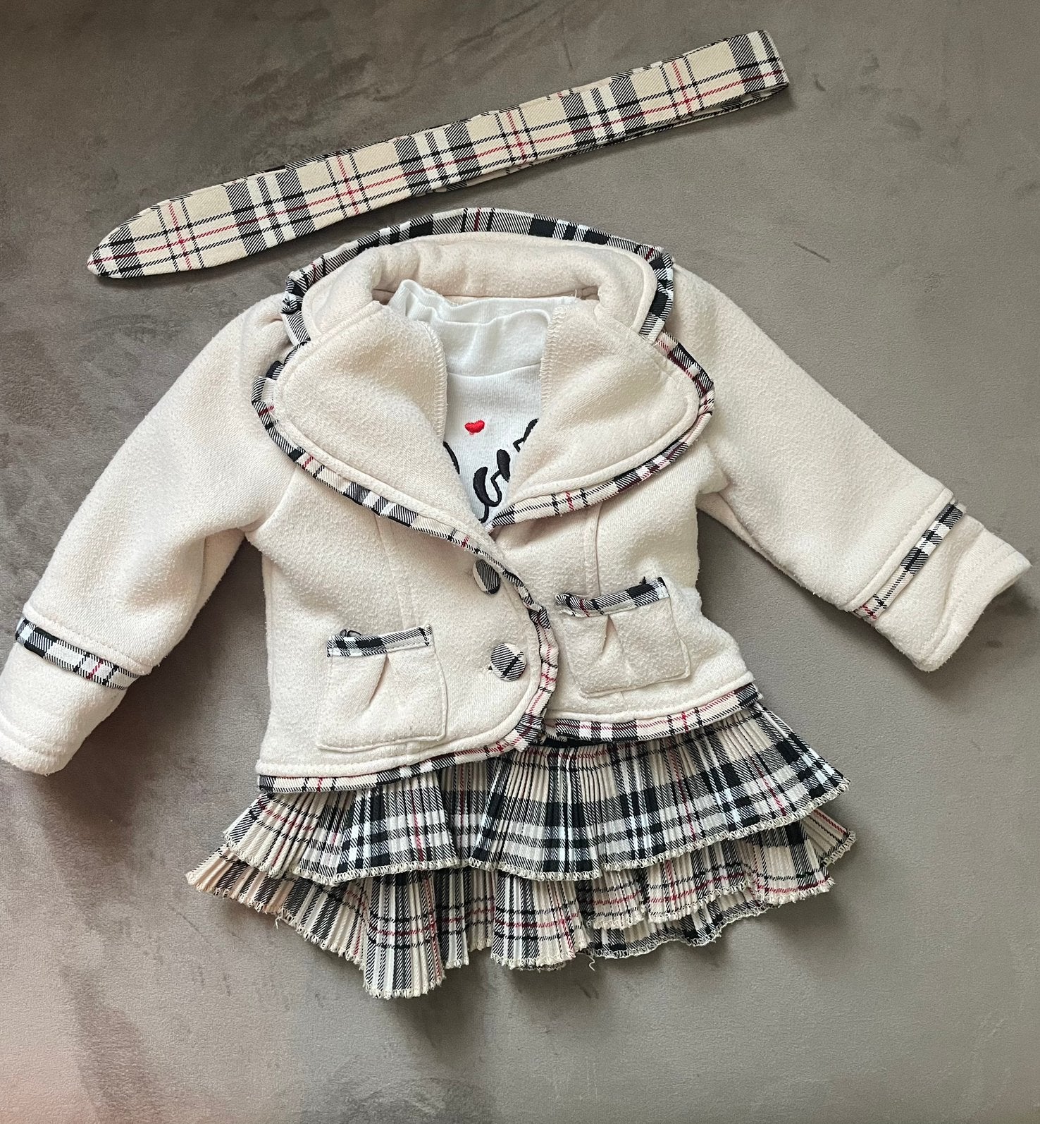 Chicaprie baby set 6M jurk jasje & haarband, Kinderen en Baby's, Ophalen of Verzenden, Zo goed als nieuw, Meisje, Setje