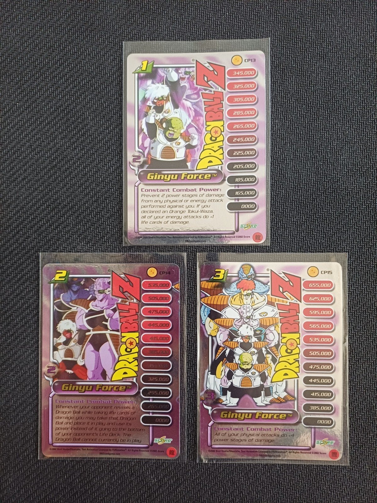 Dragon Ball Z Ginyu Force Kaarten Set (3 stuks), Ophalen of Verzenden, Nieuw, Meerdere kaarten