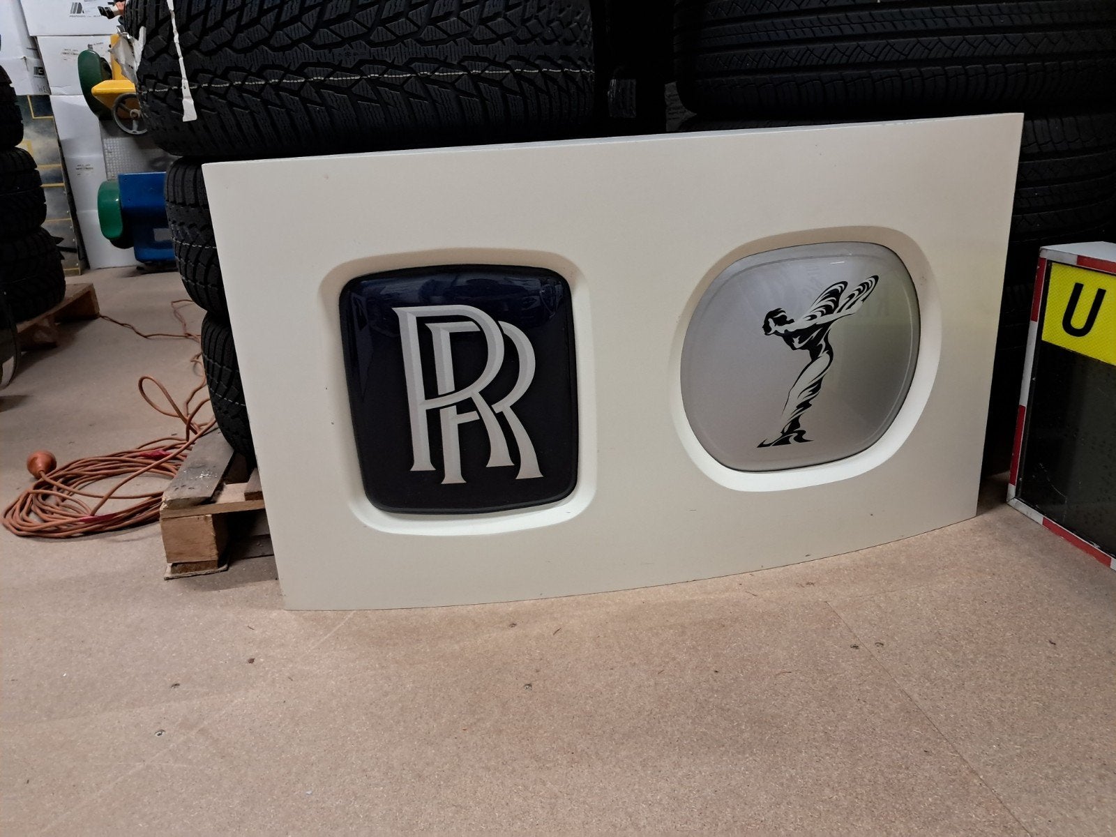 Exclusieve Rolls Royce reclame plaat 100cm / 50cm Uniek!!, Ophalen, Reclamebord, Eu, Gebruikt