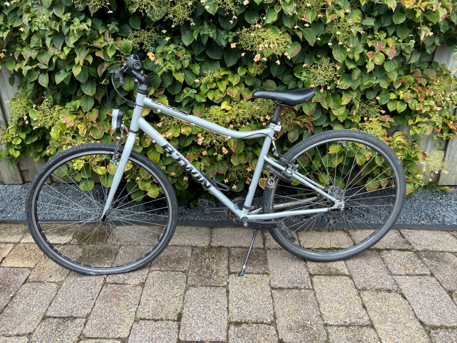 B'Twin fiets, grijs, 28 inch, 10 versnellingen, Gebruikt, Velgrem, 53 tot 57 cm, Ophalen