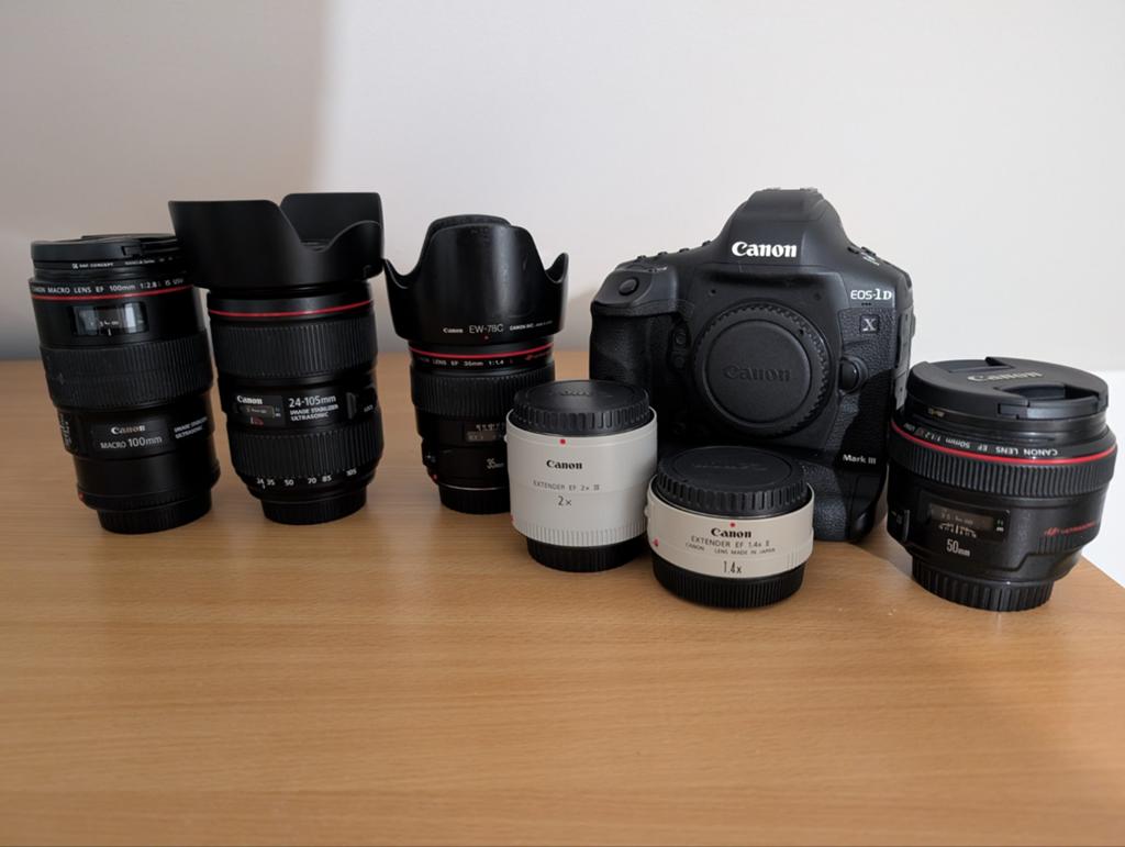 Complete Canon set: 1DX MK3, diverse lenzen en extenders, Ophalen of Verzenden, Gebruikt, Standaardlens, Zoom