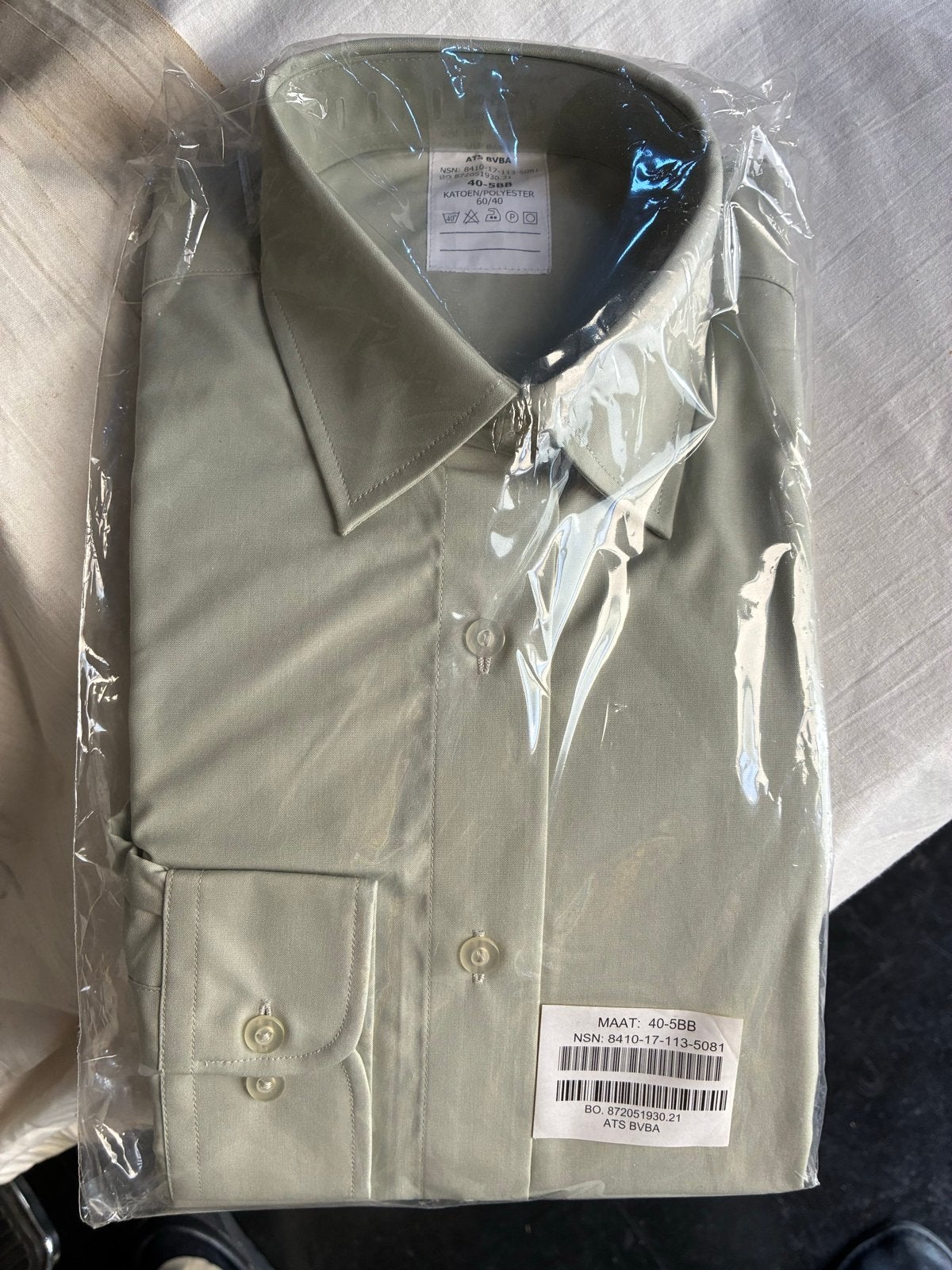 Overhemd Defensie, KL Maat 40-5BB (M) - Katoen/Polyester, Ophalen of Verzenden, Nieuw, Groen, Halswijdte 39/40 (M)