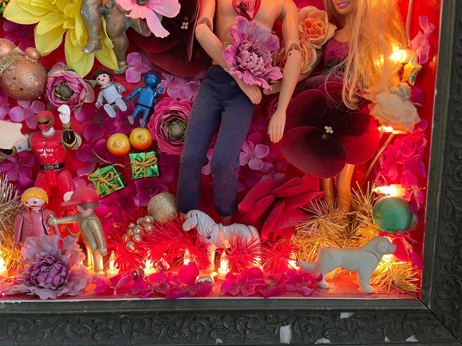 Uniek Kunstwerk: Barbie & Ken in Romantische Lichtbox, Overige stijlen, Overige ondergronden, Ophalen of Verzenden, Overige onderwerpen
