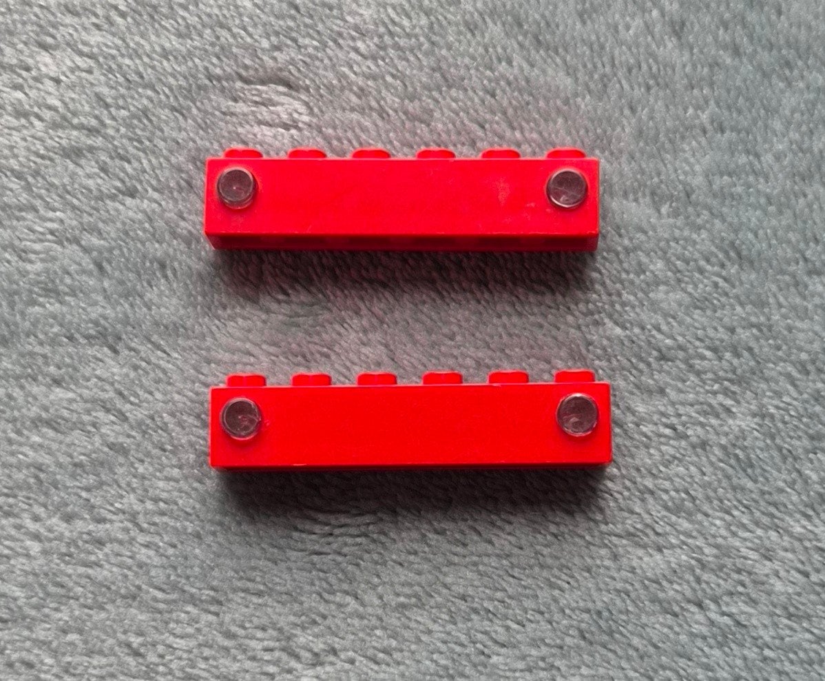 Lego trein 12 V locomotief verlichting blokjes 6x1x1 Rood, Ophalen of Verzenden, Gebruikt, Losse stenen, Lego