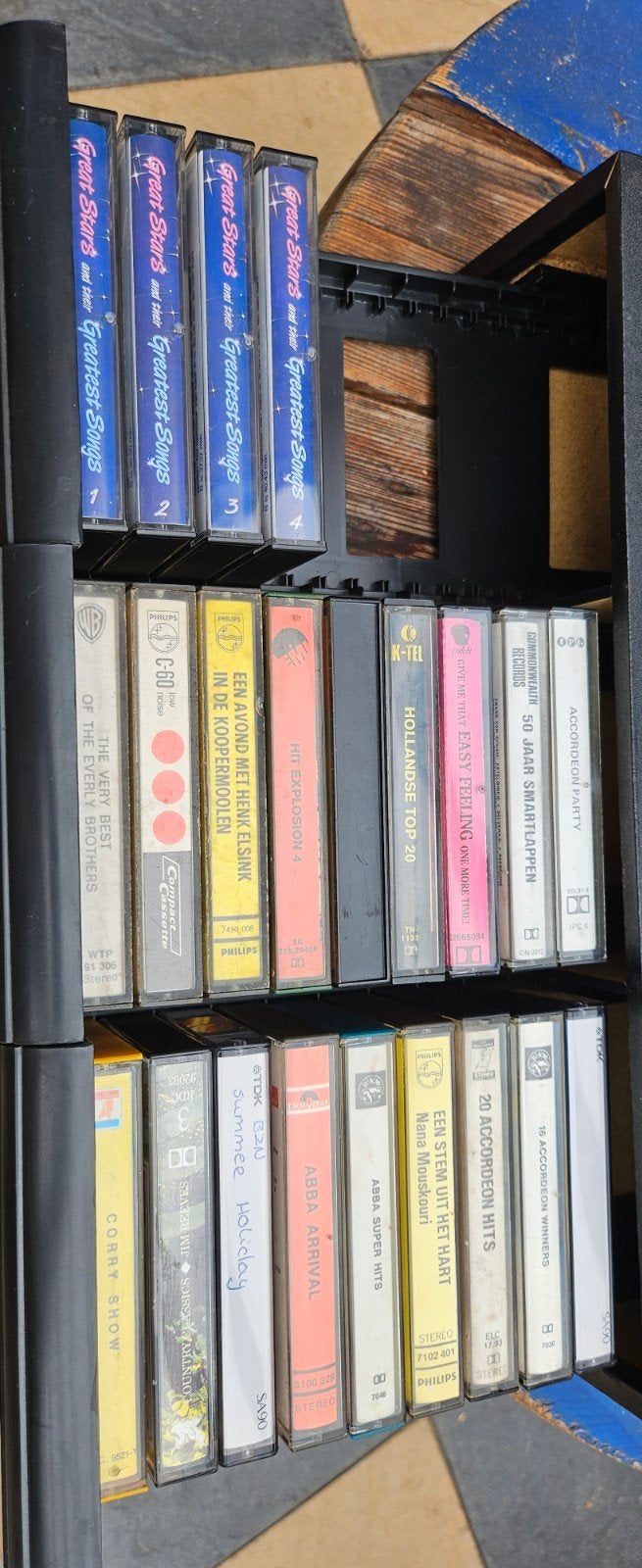 Cassettebandjes met opbergkist - Diverse genres, Cd's en Dvd's, Cassettebandjes, Gebruikt, Overige genres, Ophalen of Verzenden
