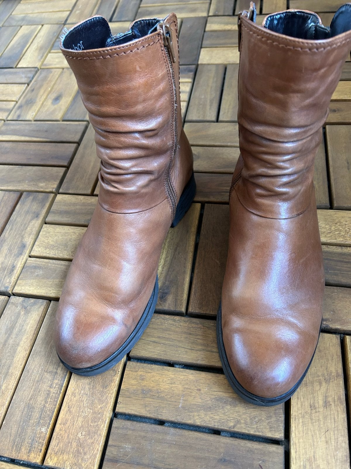 Gabor Comfort cognac Leren Enkellaarzen Maat 39, Ophalen of Verzenden, Gedragen, Bruin, Lage of Enkellaarzen