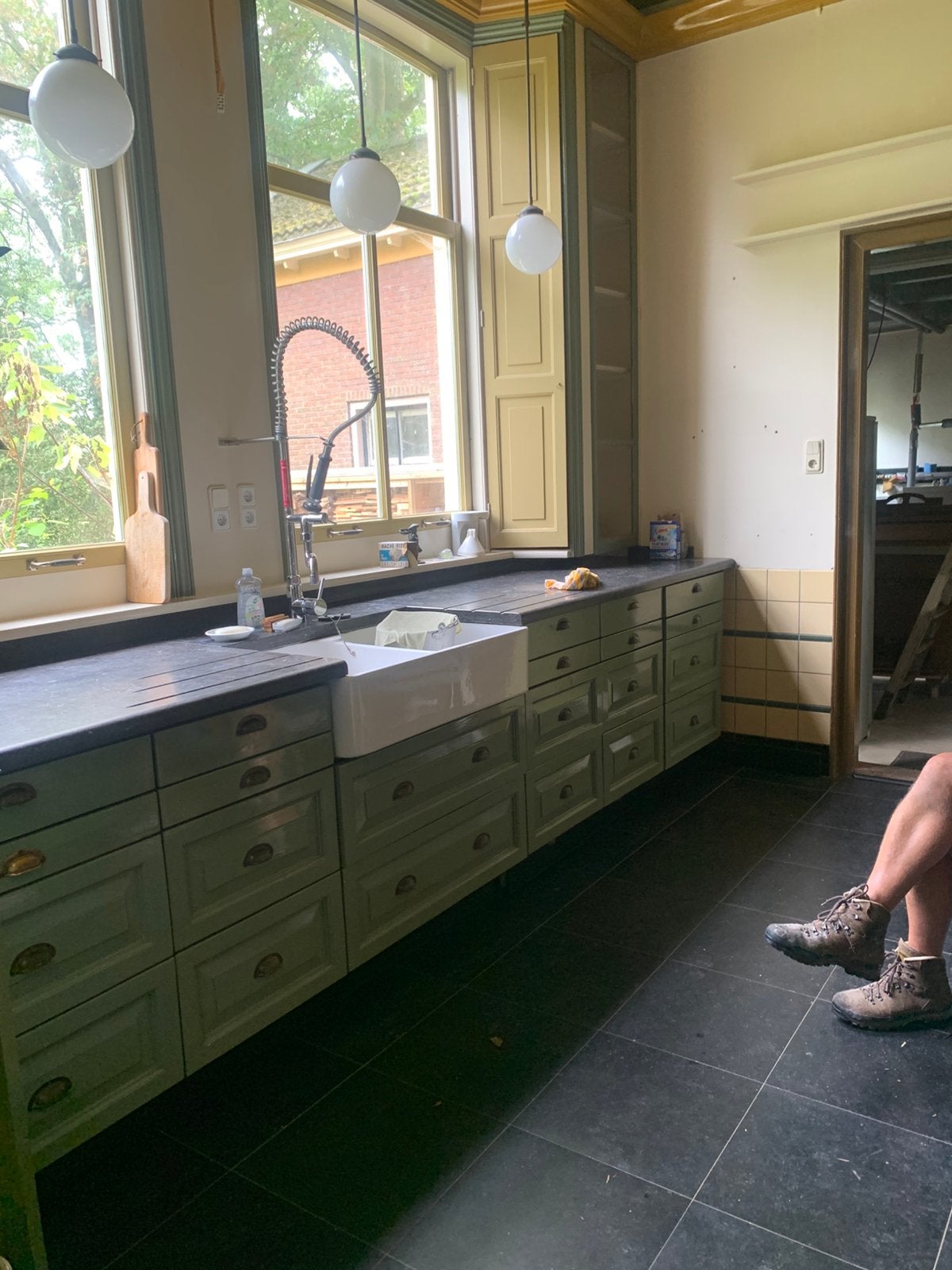 Natuurstenen aanrecht  + spoelbak, Ophalen, Zo goed als nieuw, Tapijt