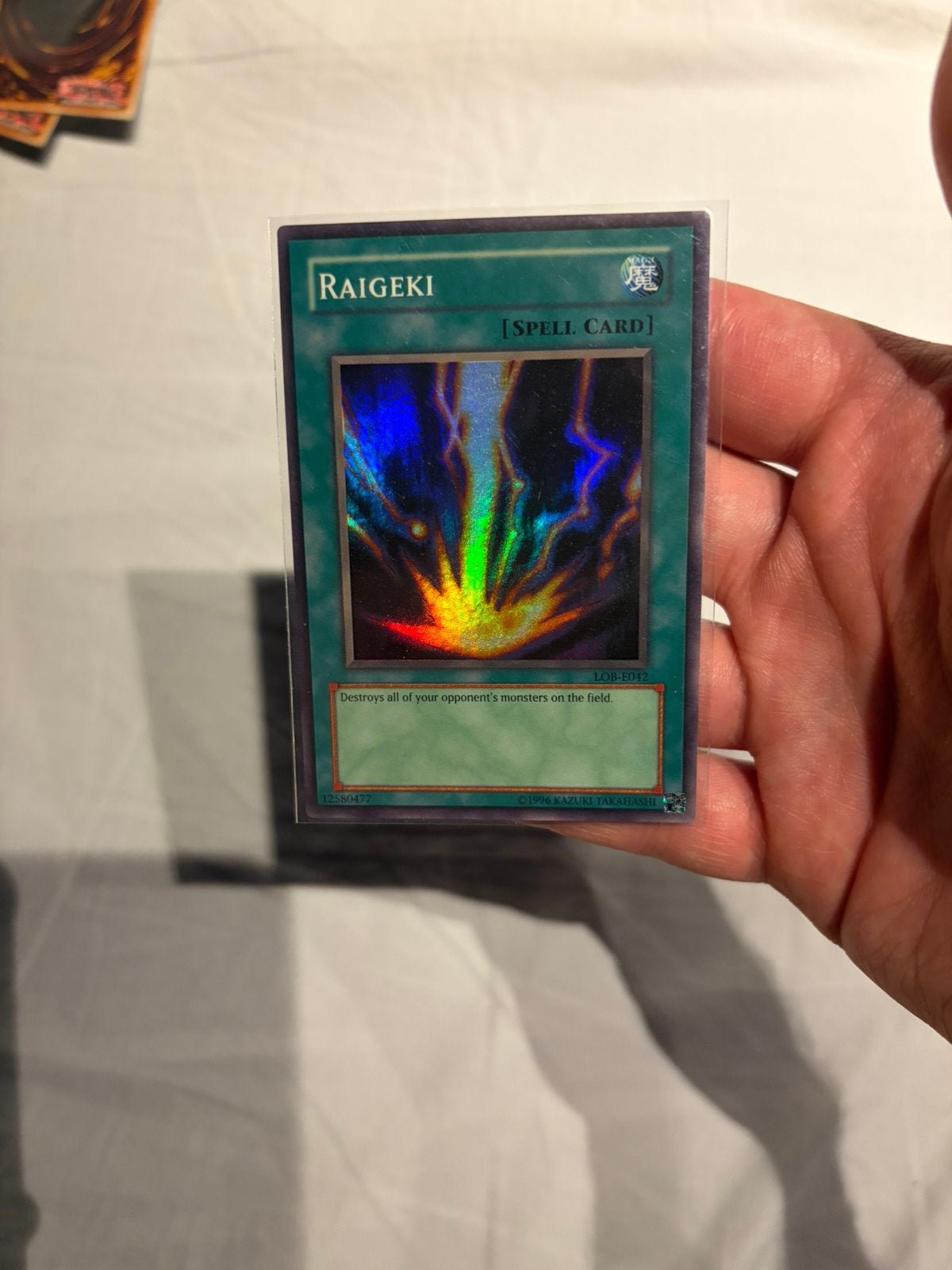 Yugioh 2002 LOB Raigeki, Ophalen of Verzenden, Zo goed als nieuw