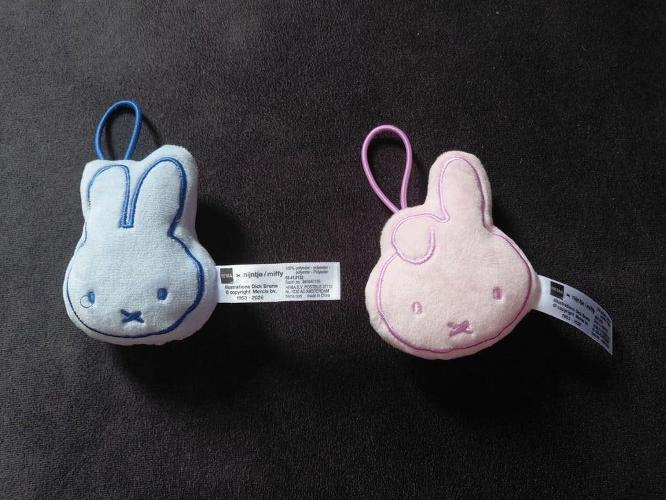 Nijntje knuffeltjes - blauw en roze, Hema, Blauw, Konijn, Nijntje