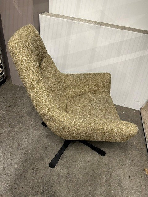 Groene gestoffeerde fauteuil, Huis en Inrichting, Fauteuils, Ophalen, Nieuw, Visser meubelen, Stof