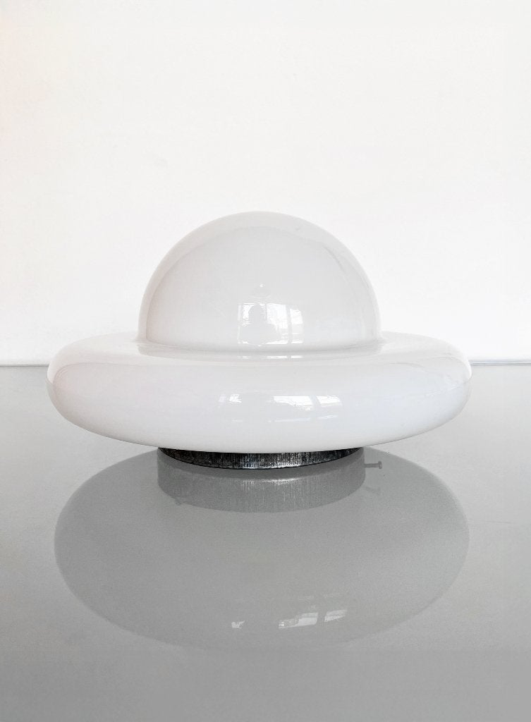 Vintage Made in Italy Space Age UFO lamp wandlamp, Ophalen of Verzenden, Zo goed als nieuw, Glas