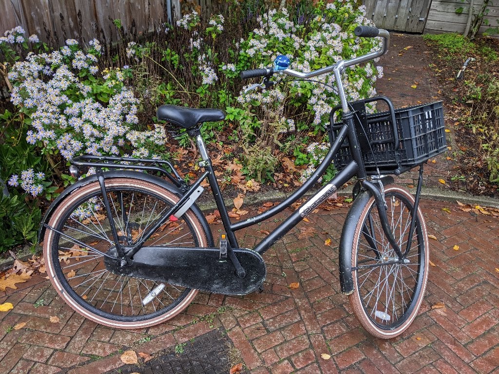 Meisjesfiets popal zwart 26 inch, Terugtraprem, Gebruikt, Popal, Ophalen