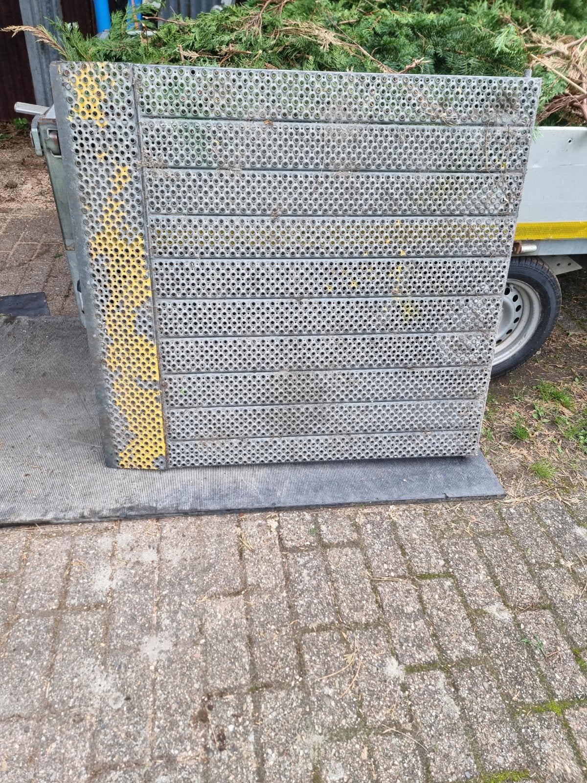 drempelhulp oprijplaat gegalvaniseerd staal 100 x 110 cm, Diversen, Ophalen, Gebruikt