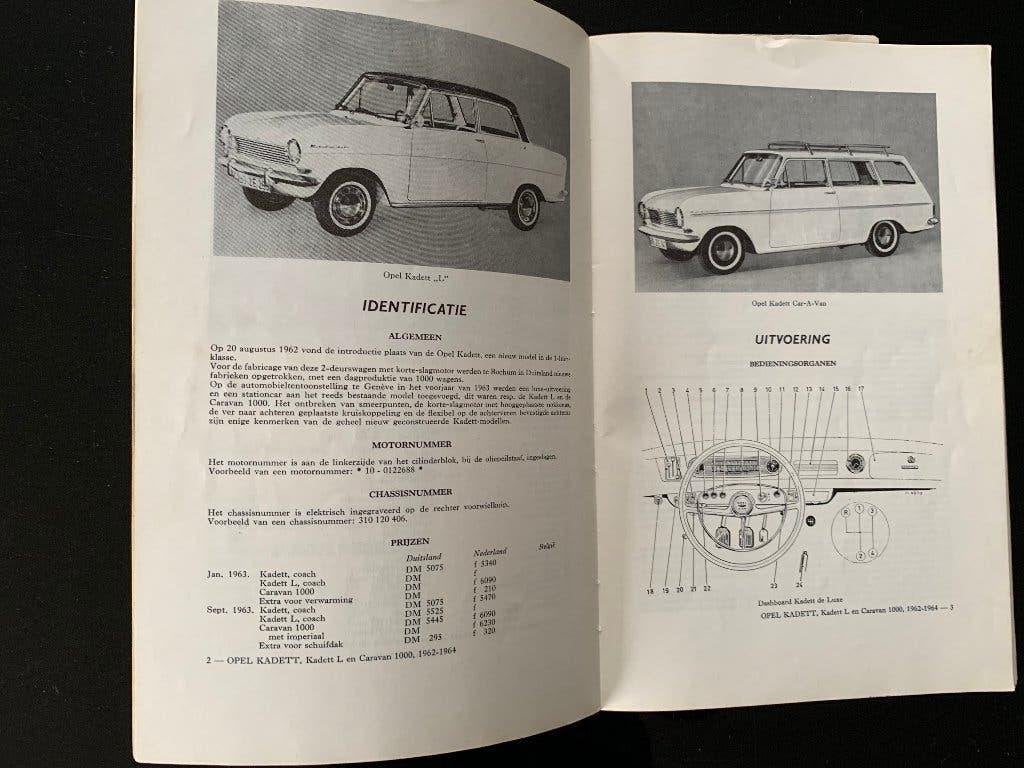 Vraagbaak opel kadett 1962 - 1964, Ophalen of Verzenden