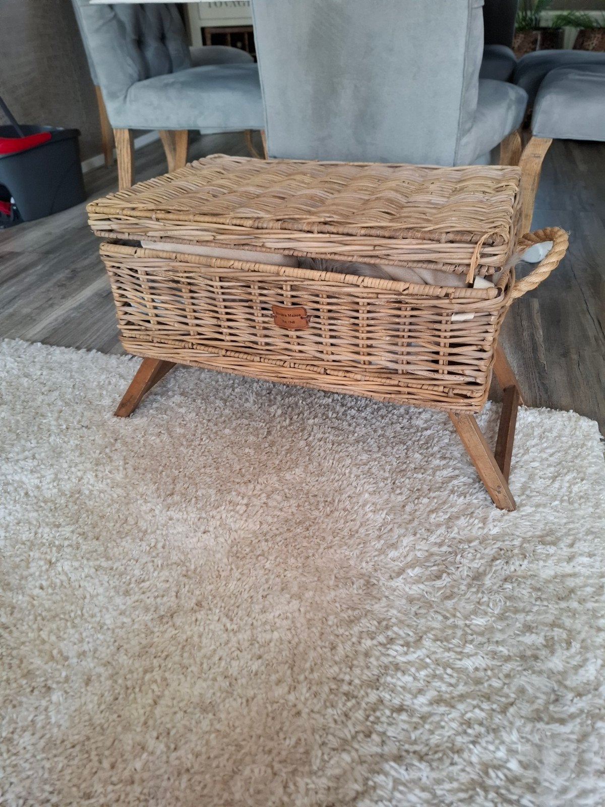 Riviera Maison rustic rattan opbergmand, Ophalen, Zo goed als nieuw