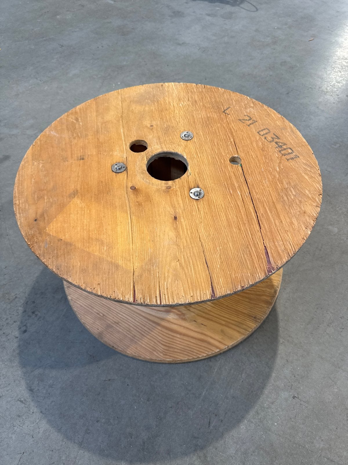 Houten kabelhaspel - 60 cm rond, 33 cm breed, Ophalen, Gebruikt