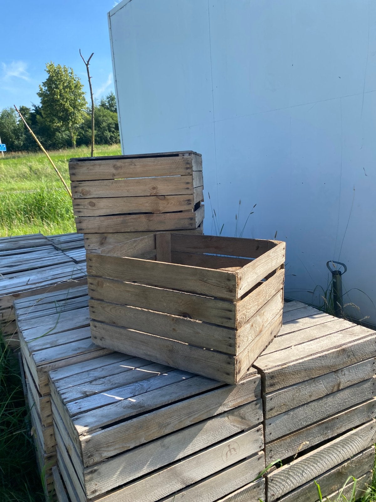 Houten kratten, Ophalen, Zo goed als nieuw, Hout