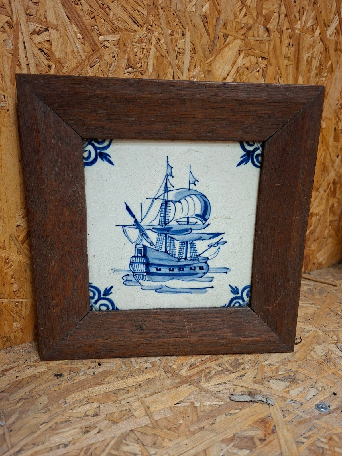 Vintage blauwe wandtegel vloot, Ophalen of Verzenden