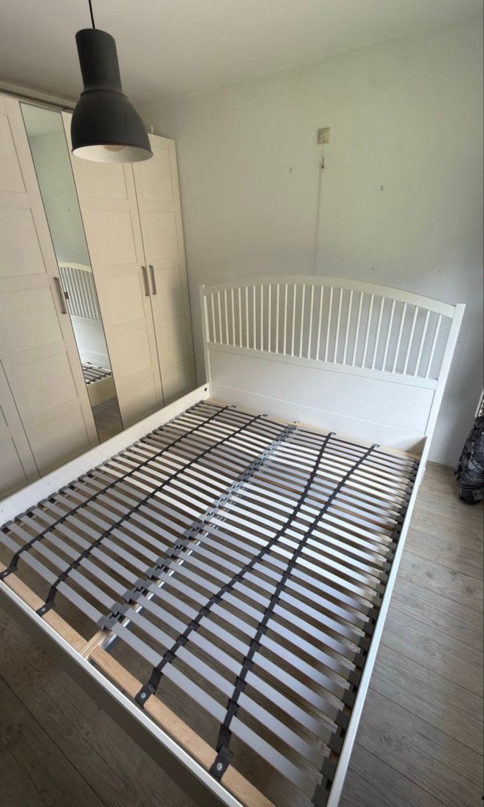 IKEA TYSSEDAL Tweepersoonsbed 180x200 cm met lattenbodem, Ophalen, Wit, Tweepersoons, Zo goed als nieuw