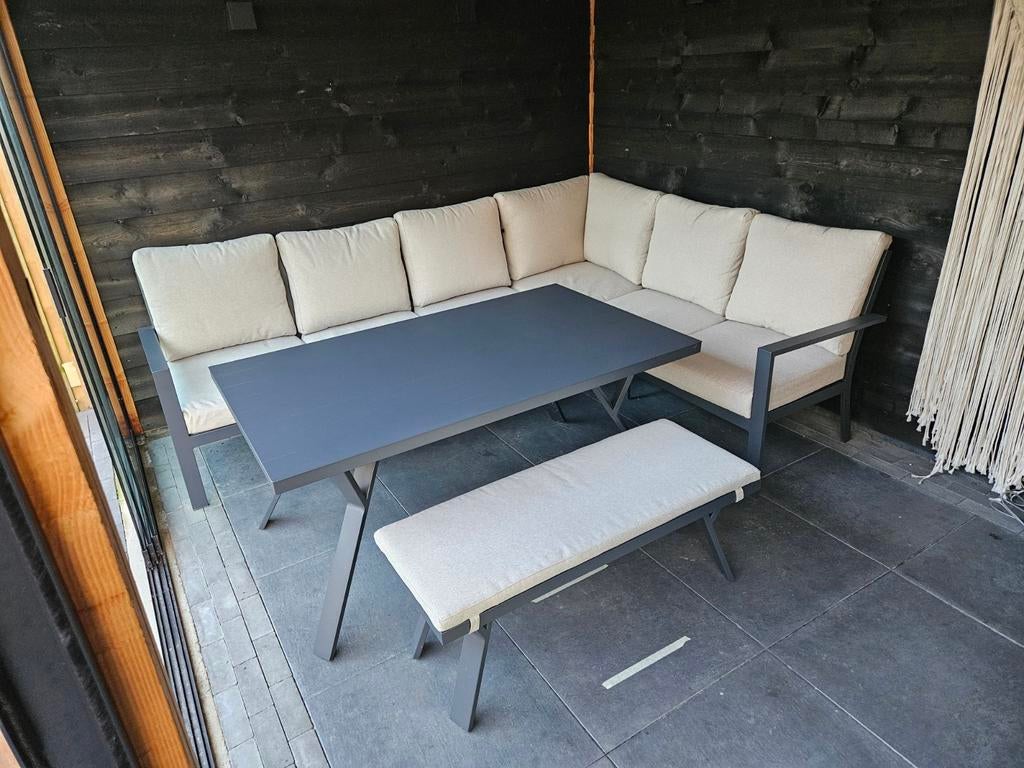 Garden impressions Senja Lounge Dining Set 4-delig Links, Ophalen, Bank, Aluminium, Loungeset