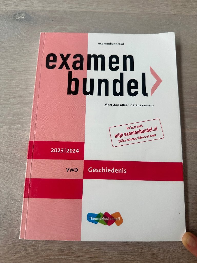 Examenbundel vwo Geschiedenis 2023/2024, Boeken, Schoolboeken, Gelezen, VWO, Geschiedenis, ThiemeMeulenhoff