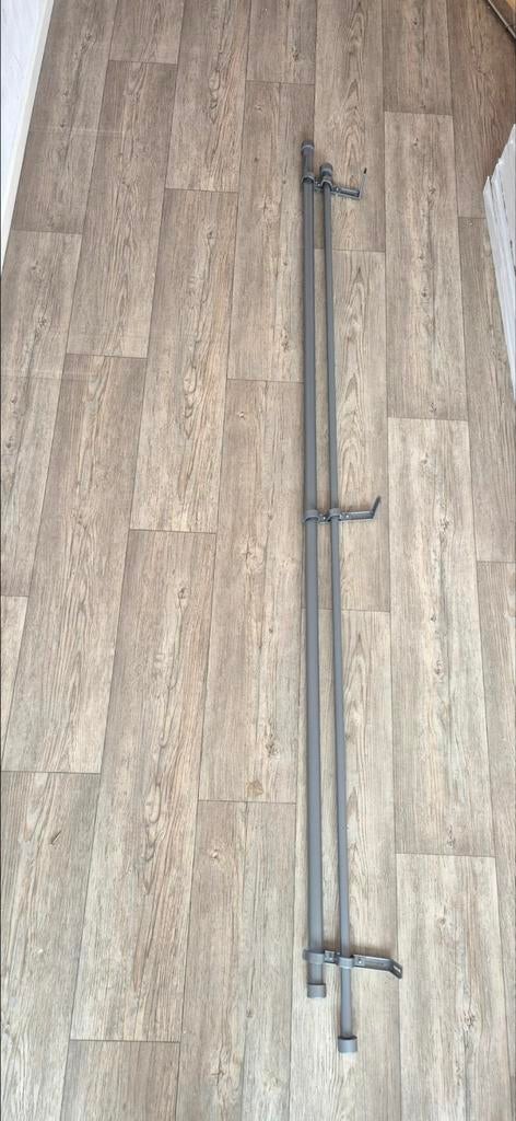 Räcka dubbele gordijnroede (210-385) met gordijnringen, Ophalen, Gebruikt, 200 cm of meer, 200 cm of meer
