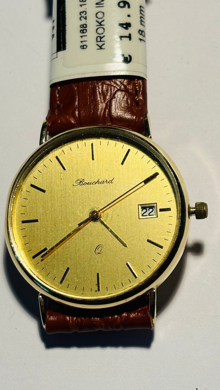Bouchard horloge goud 14 krt gratis verzending., Verzenden, Nieuw