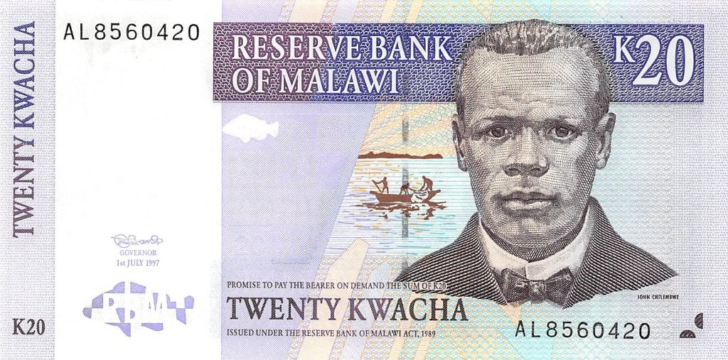 Malawi 20 Kwacha 1997 Unc pn 38a, Ophalen of Verzenden, Overige landen, Los biljet
