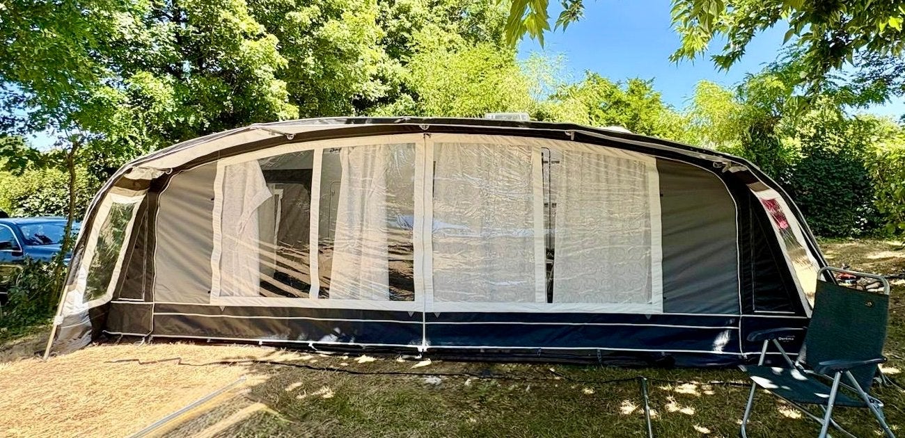 Dorema Onyx 270 grijs maat 15 voortent met grondkuipzeil, Caravans en Kamperen, Voortenten en Luifels, Ophalen, Zo goed als nieuw